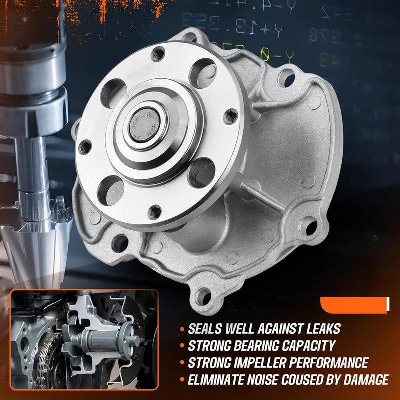 KARCOCA AW5103 Engine Water Pump Kit With Gasket Fit For Chevy & GMC & Cadillac & Buick & Pontiac & Saab & Suzuki & Saturn, for Camaro, Equinox, Colorado, SRX, LaCrosse, Allure & More - Image 3